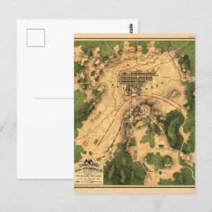 Postale Carte vintage restaurée de la bataille de Gettysbu