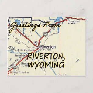 Postale Carte Vintage Riverton Wyoming
