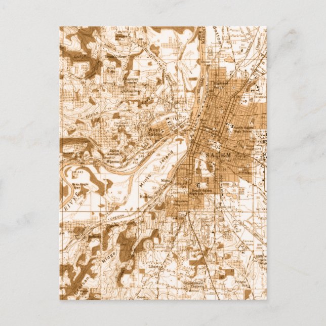 Postale Carte vintage Salem Oregon (Devant)