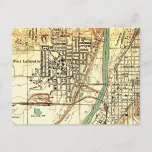 Postale Carte vintage West Lafayette Indiana Purdue