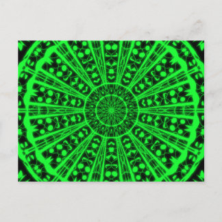 Postale Carte visuelle psychédélique verte