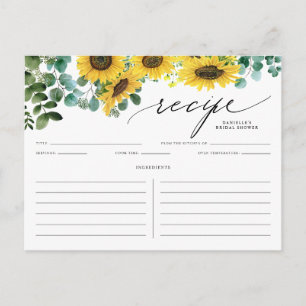 Postale Carte Watecolor Sunflowers et Eucalyptus Recette