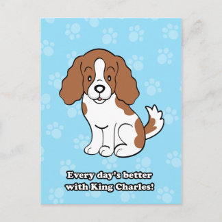 Postale Cartographie Chien Cavalier King Charles Carte Pos