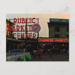 Postale Centre du marché public de Seattle No 1 Carte post