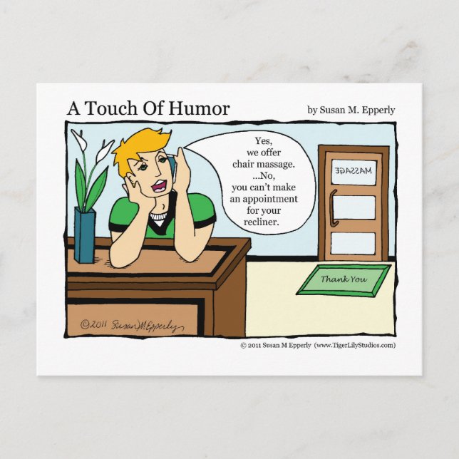 Postale Chaise "Touch of Humour" Massage Comic Carte posta (Devant)