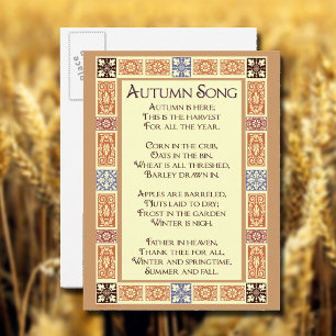 Postale Chanson d'automne Thanksgiving Poster Carte postal