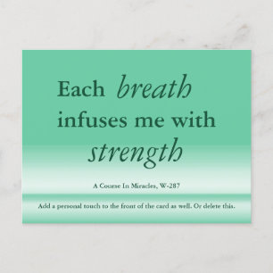 Postale Chaque respiration m'insuffle Une carte de cours e