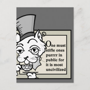 POSTALE CHAT DE STYLE DE DESSIN AMUSANT AVEC CARTE POSTCAR