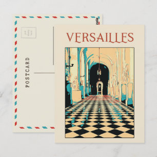 Postale Château de Versailles illustration France Carte po