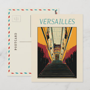 Postale Château de Versailles illustration France Carte po