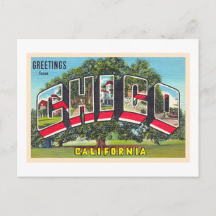 Postale Chico California CA Vintage Grande Lettre Carte po