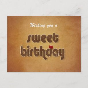Postale Chocolat sucré désir d'anniversaire - Carte postal