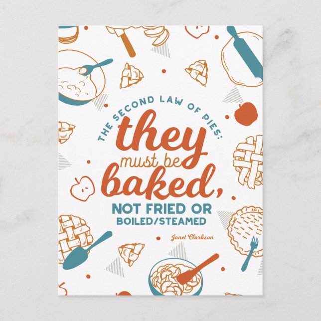 Postale Citations modifiables Apple Pie Design Carte posta (Devant)