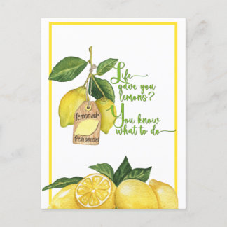 Postale Citrons et limonade - Carte de voeux encourageante