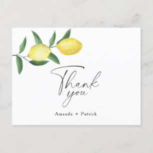 Postale Citrus citron - carte de remerciements de douche n
