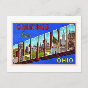 Postale Cleveland Ohio OH Vintage grande lettre carte post