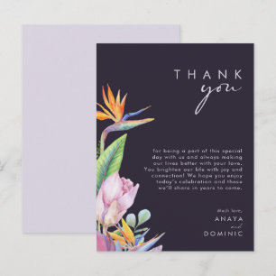 Postale Coloré Tropical Purple Réception Carte de remercie