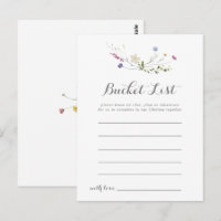 Colorful Dainty Wild Flowers Liste des seaux Carte