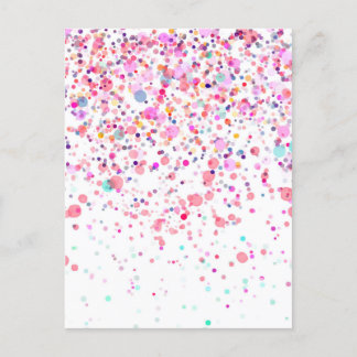 Postale Confettis Colorés Carte Vierge Personnalisable pou