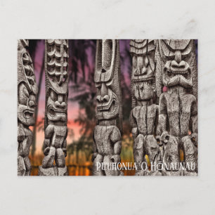 Postale Conseil tribal Tiki avec un ciel dramatique, Carte