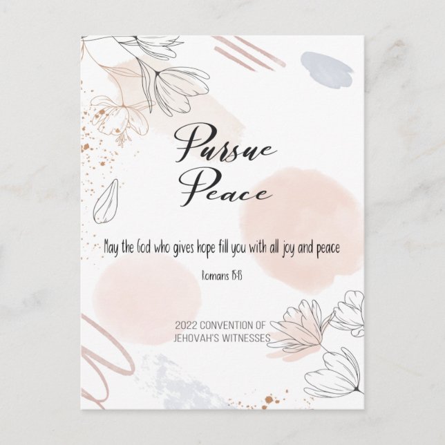 Postale Convention JW 2022 - Fleur blanche beige Carte pos (Devant)