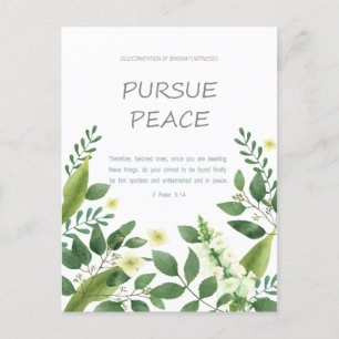Postale Convention JW 2022 - fleurs blanches vertes Carte