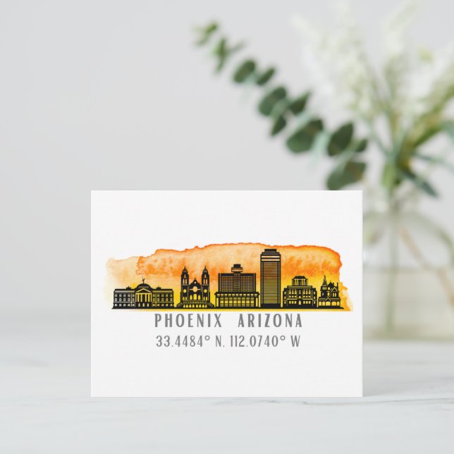 Postale Coordonnées de la carte Phoenix Skyline (Debout devant)