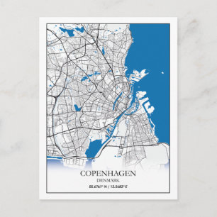 Postale Copenhague Danemark City Carte Voyage Simple Minim