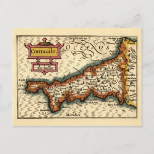 Postale Cornwall, Cornwaile Comté Angleterre Carte Antiqua