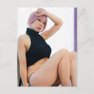 Postale Cosplay Anime Jolie Beauté Asiatique Photo Carte P