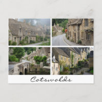 Cotswolds architecture texte blanc carte de collag