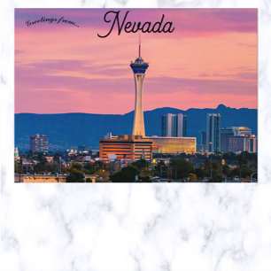 Postale Coucher de soleil à Las Vegas Strip Nevada Carte p