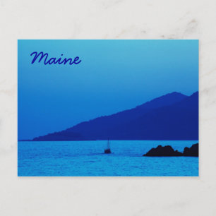 Postale Coucher de soleil bleu dans le Maine avec carte po