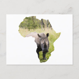 Postale Coucher de soleil sur la carte Afrique
