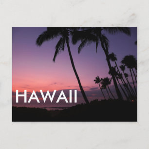Postale Coucher de soleil tropical violet Hawaii carte pos