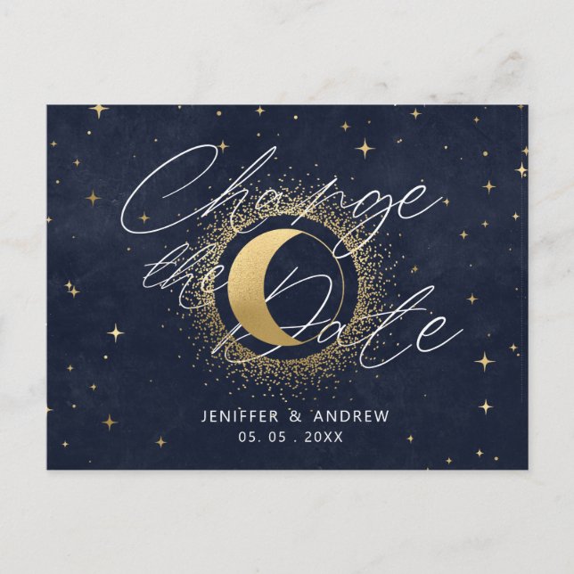 Postale Crescent Céleste Lune Modifier La Date Carte Posta (Devant)