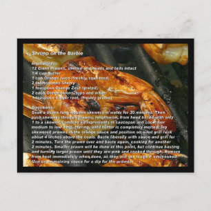 Postale Crevettes sur la carte de recette