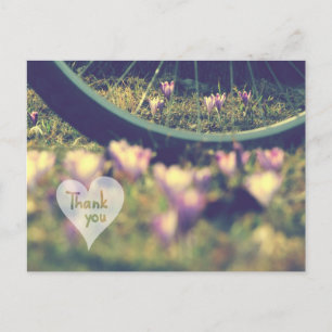 Postale Crocus printaniers et Carte de remerciements à vél