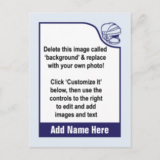 Postale Customisez votre propre carte de commerce de hocke