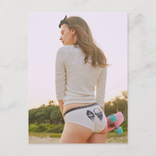Postale Cute Skater Girl sous-vêtements modèle Carte posta