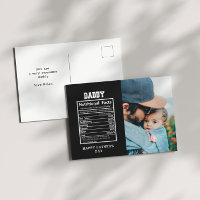 Daddy Nutritional Facts Fête des pères Carte posta