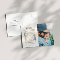 Daddy Nutritional Facts Fête des pères Carte posta