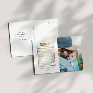 Postale Daddy Nutritional Facts Fête des pères Carte posta