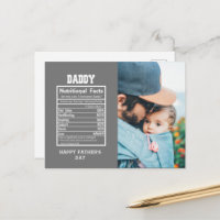 Daddy Nutritional Facts Fête des pères Carte posta