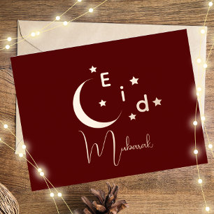 Postale De Vacances En Aluminium Carte Crescent Gold Foil Eid Moubarak