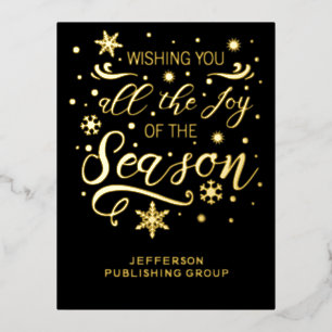 Postale De Vacances En Aluminium Carte Fly Black Gold Modern Business Holiday