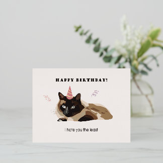 Postale De Vacances En Aluminium Carte Foli Joyeux Anniversaire Chat Amusant