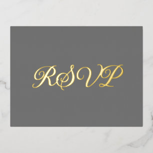 Postale De Vacances En Aluminium Carte RSVP Gray Elegant Co-Starring Foil