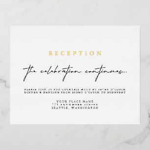 Postale De Vacances En Aluminium Élégante Calligraphie Mariage Réception Carte d'hu