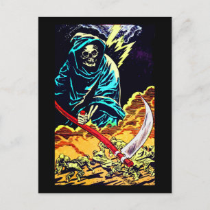 Postale Décès avec une carte d'Halloween Scythe